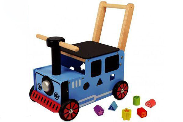 I'm Toy houten loopwagen locomotief.