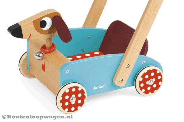 Loopwagen in de vorm van een hond.