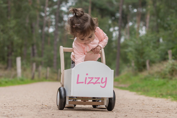 Lizzy met de optionele naamsticker