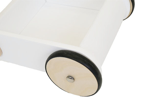 Houten wielen met rubberen rand