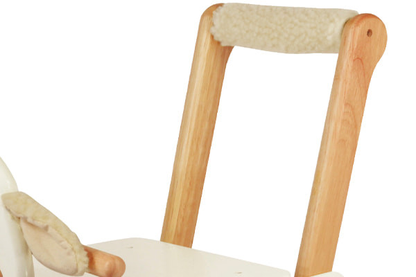 Duwstang met schapenvachtje.