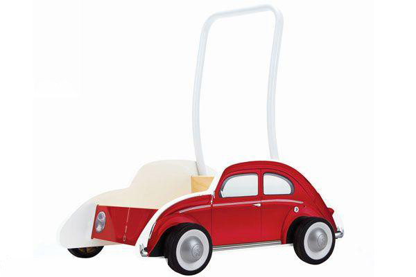 Rode Volkswagen Beetle loopwagen.