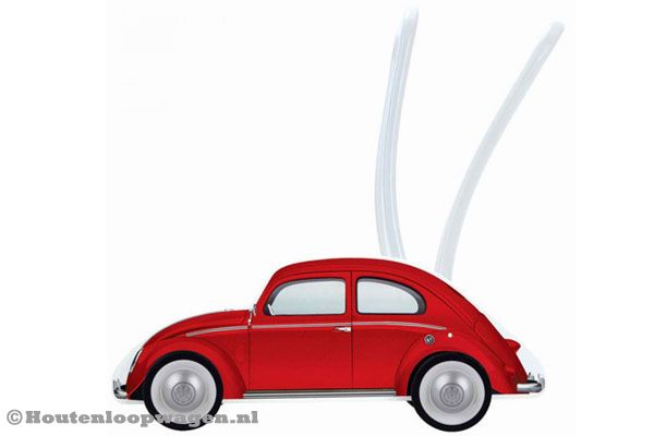 groot medeleerling voering Hape Volkswagen Beetle rood | Houtenloopwagen.nl