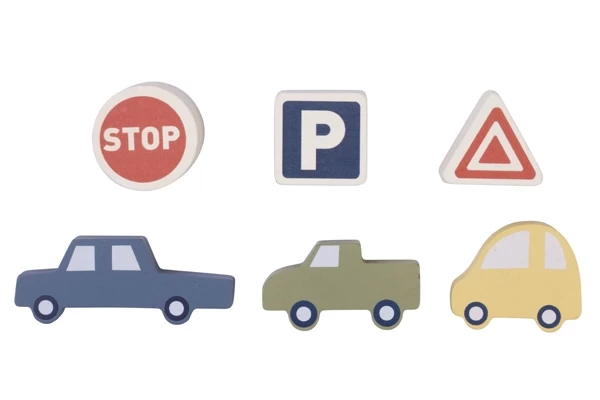 Meegeleverde blokjes en auto's